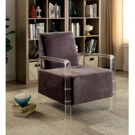 Parra Acrylic Arm Accent Chair Contemporary Style - Grey